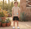 safari collar/revere polo shirt