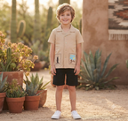 safari collar/revere polo shirt