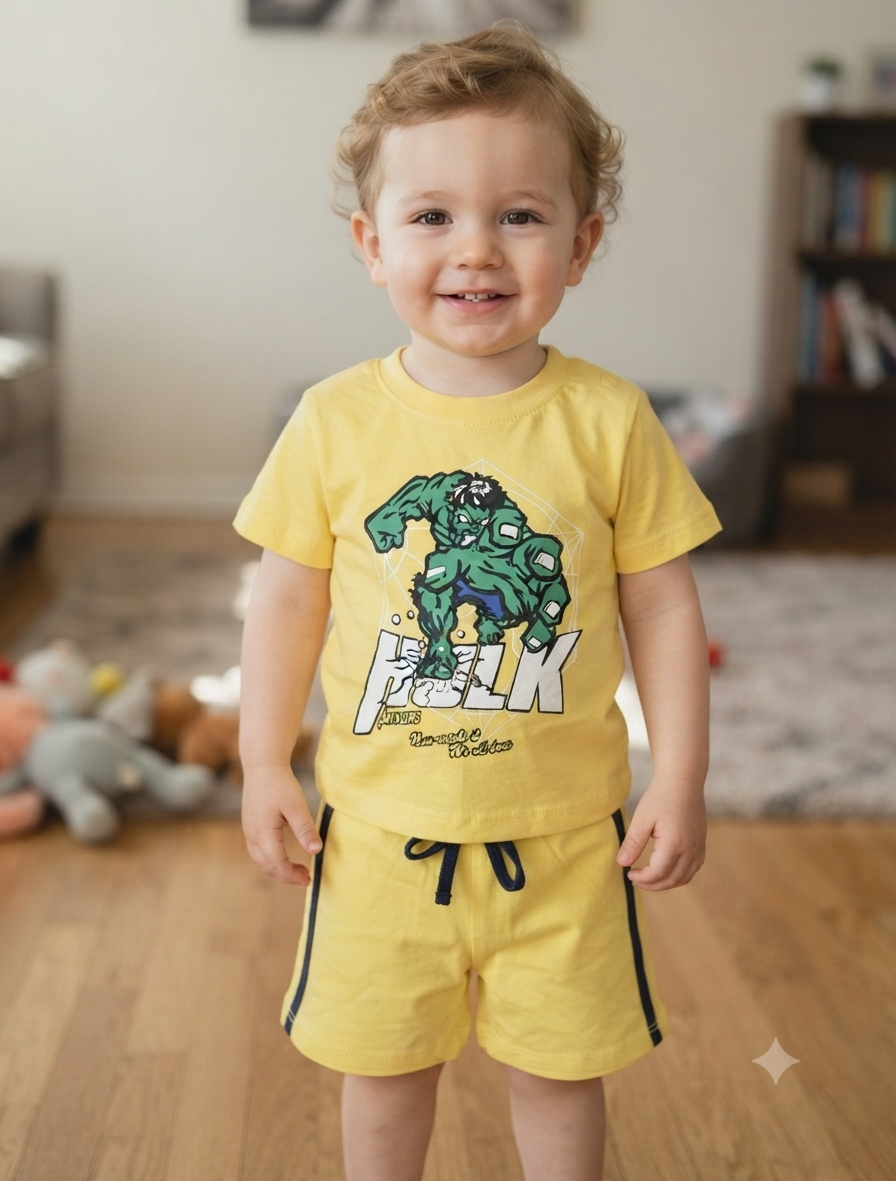 2 PC set for Kids Yellow Hulk