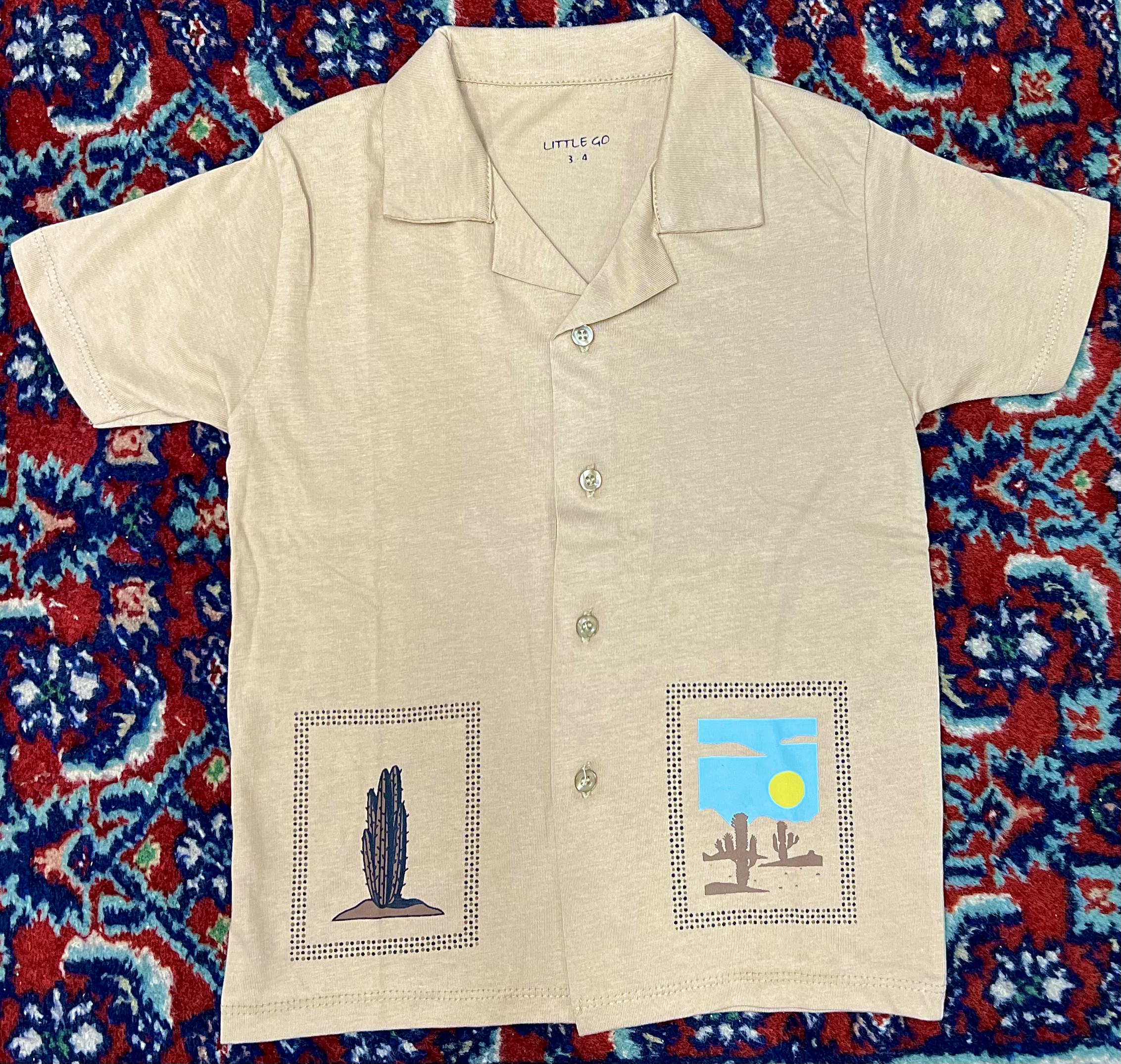 safari collar/revere polo shirt