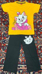 2 PC set for Kids Yellow Black Cat